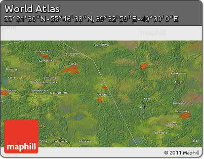 Satellite 3D Map of the Area around 55° 34' 4" N, 40° 1' 29" E