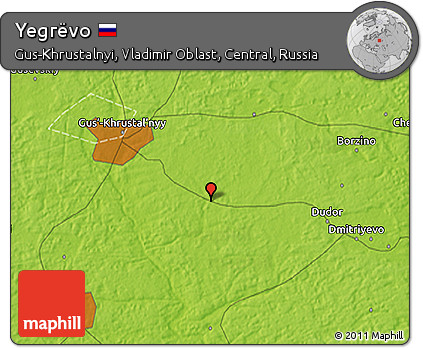 Physical 3D Map of Yegrëvo