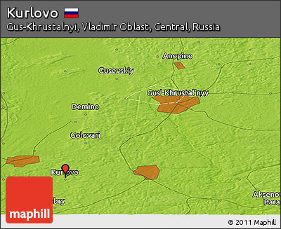 Physical Panoramic Map of Kurlovo