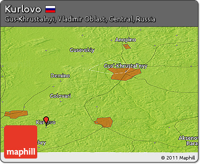 Physical Panoramic Map of Kurlovo