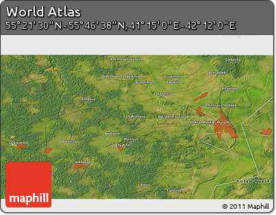 Satellite 3D Map of the Area around 55° 34' 4" N, 41° 43' 30" E