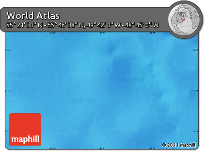 Physical Map of the Area around 55° 34' 4" N, 49° 13' 30" W