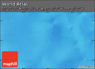 Physical Map of the Area around 55° 34' 4" N, 49° 13' 30" W