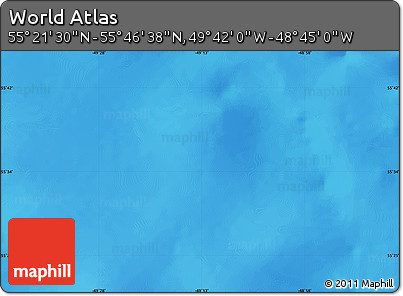 Physical Map of the Area around 55° 34' 4" N, 49° 13' 30" W
