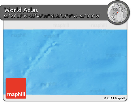 Physical 3D Map of the Area around 55° 34' 4" N, 53° 28' 30" W