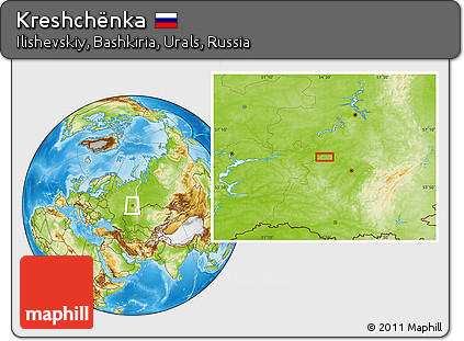 Physical Location Map of Kreshchënka