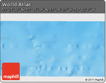 Physical 3D Map of the Area around 55° 34' 4" N, 55° 10' 29" W