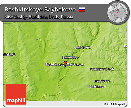 Physical 3D Map of Bashkirskoye Baybakovo