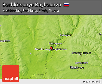 Physical 3D Map of Bashkirskoye Baybakovo
