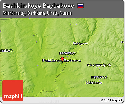 Physical 3D Map of Bashkirskoye Baybakovo