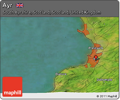 Satellite 3D Map of Ayr