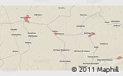 Shaded Relief 3D Map of the area around 55° 34' 4" N, 62° 58' 30" E