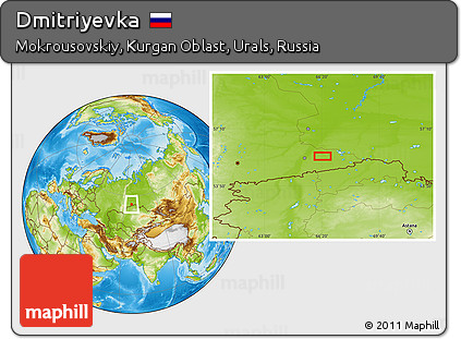 Physical Location Map of Dmitriyevka