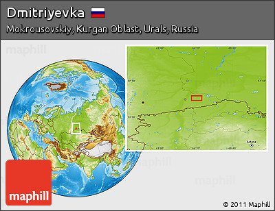 Physical Location Map of Dmitriyevka