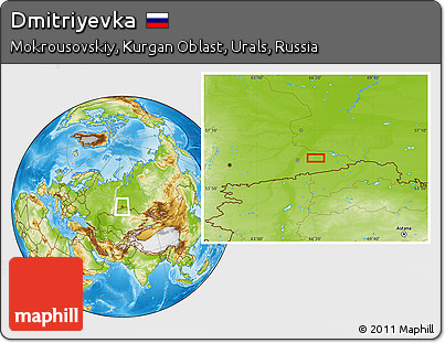 Physical Location Map of Dmitriyevka