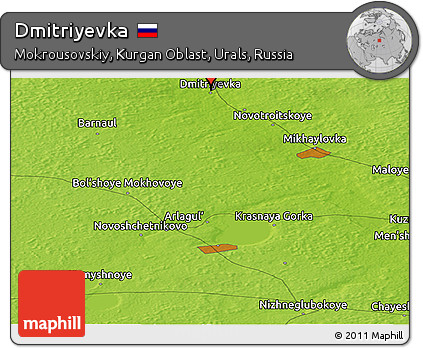 Physical Panoramic Map of Dmitriyevka
