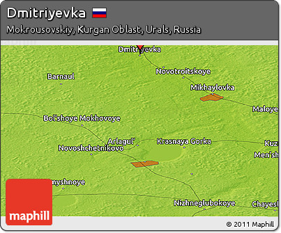 Physical Panoramic Map of Dmitriyevka