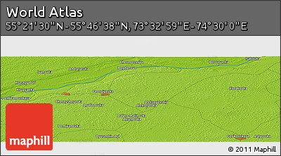Physical Panoramic Map of the Area around 55° 34' 4" N, 74° 1' 30" E