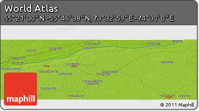 Physical Panoramic Map of the Area around 55° 34' 4" N, 74° 1' 30" E