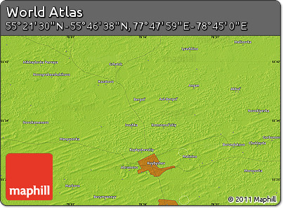 Physical Map of the Area around 55° 34' 4" N, 78° 16' 30" E