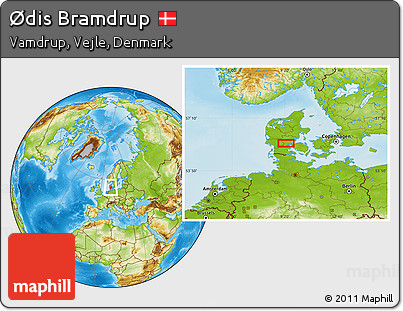 Physical Location Map of Ødis Bramdrup
