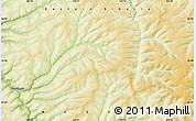 Physical Map of the area around 55° 56' 31" N, 104° 37' 30" E
