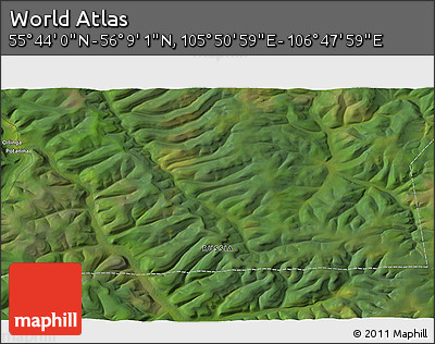 Satellite 3D Map of the Area around 55° 56' 31" N, 106° 19' 29" E