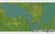 Satellite 3D Map of the area around 55° 56' 31" N, 108° 43' 29" W