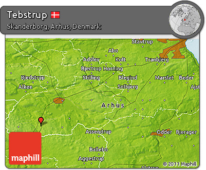 Physical 3D Map of Tebstrup