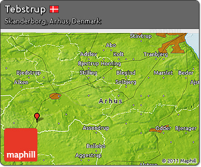 Physical 3D Map of Tebstrup