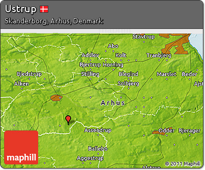 Physical 3D Map of Ustrup