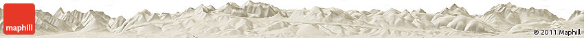 Shaded Relief Horizon Map of the Area around 55° 56' 31" N, 110° 34' 29" E