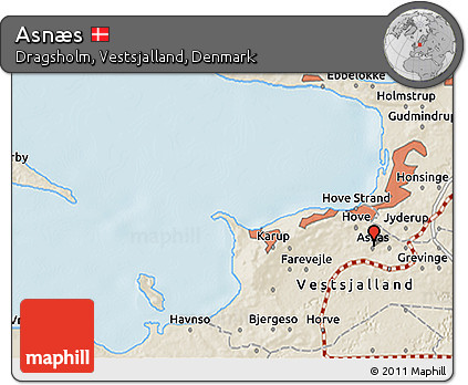 Shaded Relief 3D Map of Asnæs