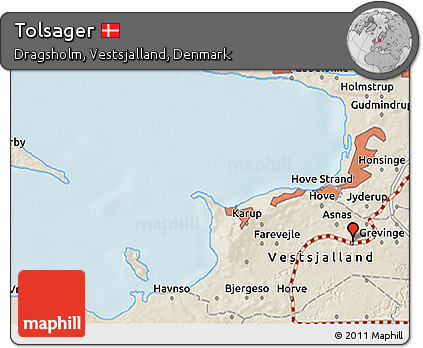Shaded Relief 3D Map of Tolsager