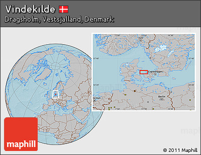 Gray Location Map of Vindekilde, hill shading