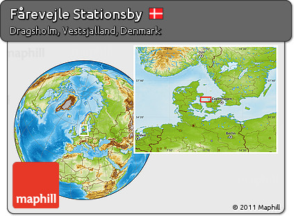 Physical Location Map of Fårevejle Stationsby