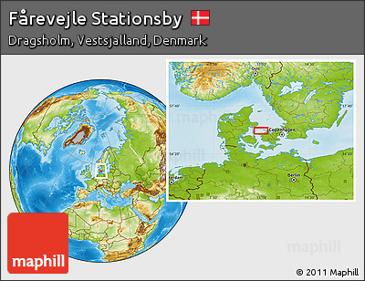 Physical Location Map of Fårevejle Stationsby
