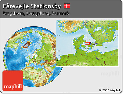 Physical Location Map of Fårevejle Stationsby