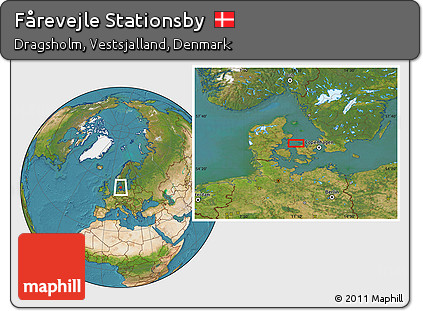 Satellite Location Map of Fårevejle Stationsby