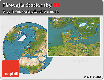 Satellite Location Map of Fårevejle Stationsby