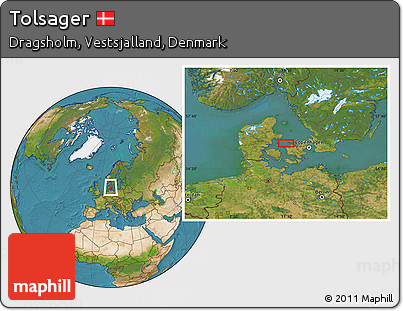 Satellite Location Map of Tolsager