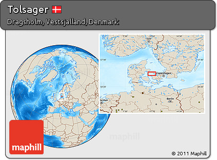 Shaded Relief Location Map of Tolsager