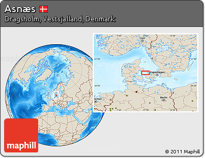 Shaded Relief Location Map of Asnæs