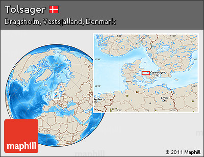 Shaded Relief Location Map of Tolsager