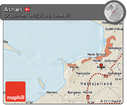 Shaded Relief Map of Asnæs