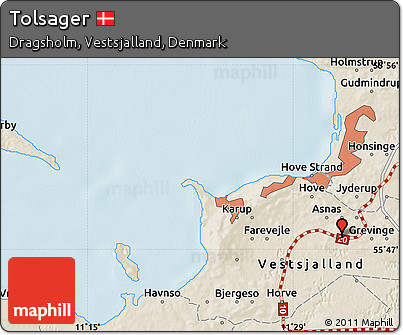 Shaded Relief Map of Tolsager