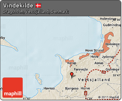 Shaded Relief Map of Vindekilde