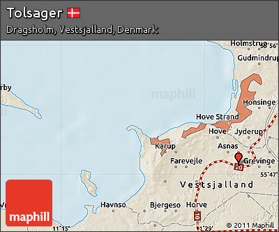 Shaded Relief Map of Tolsager