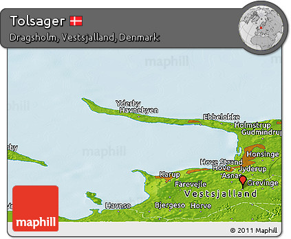 Physical Panoramic Map of Tolsager