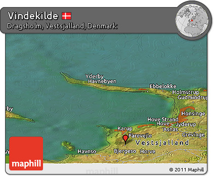 Satellite Panoramic Map of Vindekilde